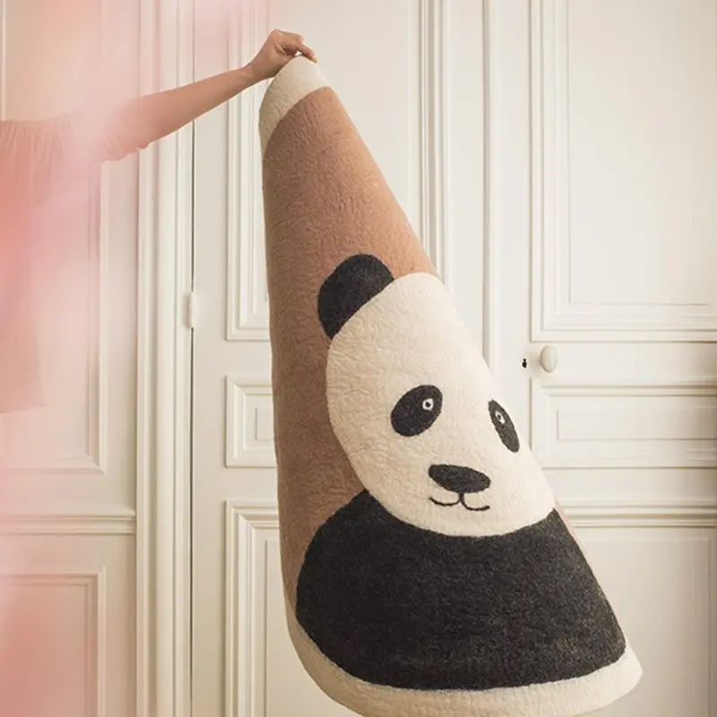 Nordic Kids Play Mat Lion Panda Bear Wholesale Baby Child Climbing Carpet Children's Home Living Room Bedroom Decor Round Rug