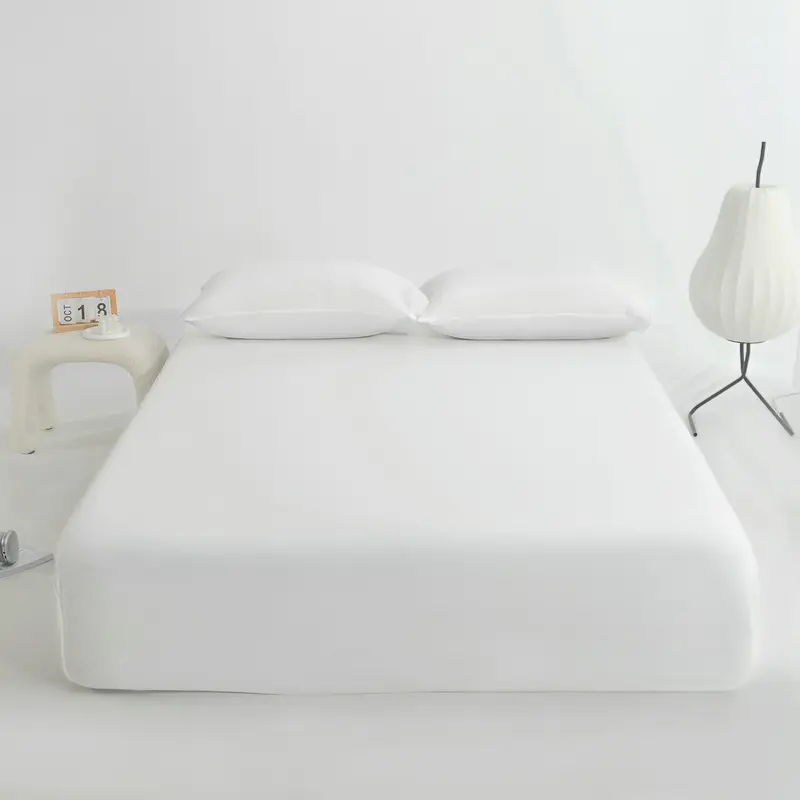 1pc Summer Cooling Fiber Fitted Sheet,Mattress Cover,360 Elastic Bed Sheet,Solid Bed Linens For Single Double Bed drop shipping