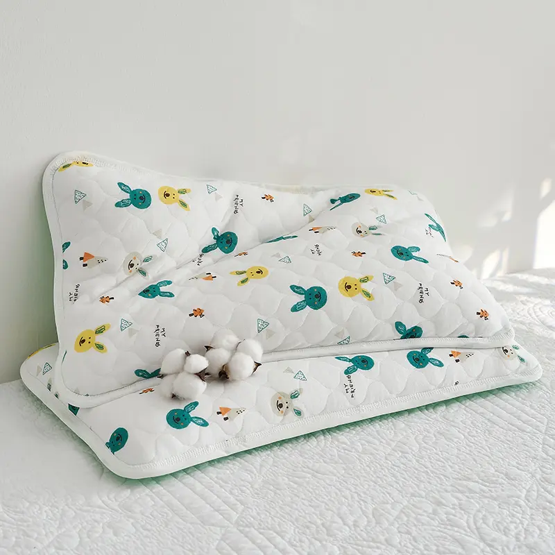 1pc Carton Pillow For Kids Boy Girl,Cotton+Cooling Fiber Double Side Pillowcase,Neck Support Pillow Inner Drop Shipping 50*35cm