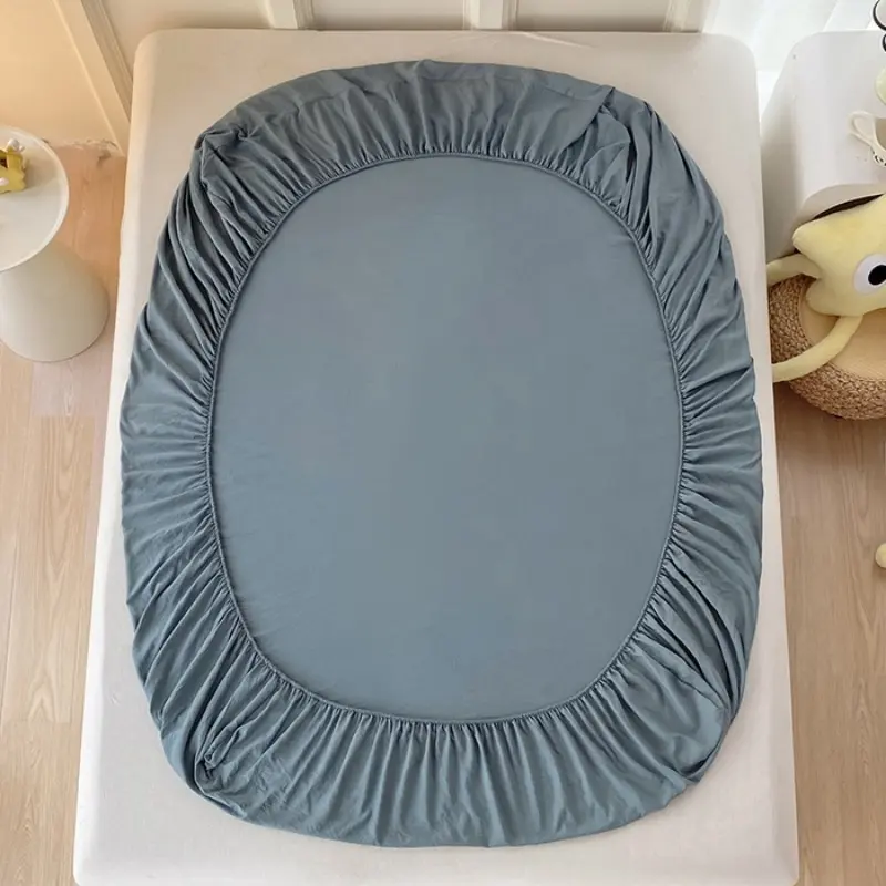 1pc Brushed Polyester Fitted Sheet With Elastic Bands Non-Slip Adjustable Mattress Cover for Single Double King Queen 150 Bed