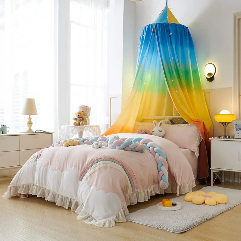 Children's Dome Crib Curtain Play Tent Indoor Bed Room Decor Infant Head Blackout Mosquito Net Suspended Ceiling Baby Bed Canopy