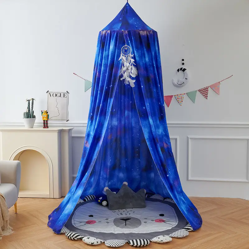 Children's Dome Crib Curtain Play Tent Indoor Bed Room Decor Infant Head Blackout Mosquito Net Suspended Ceiling Baby Bed Canopy