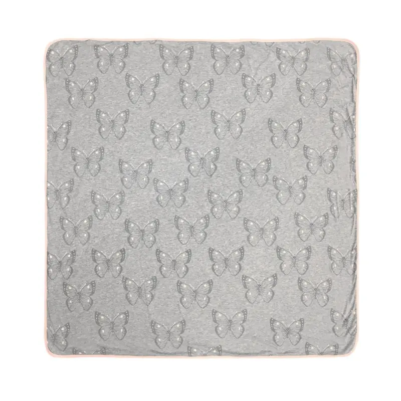 Home AB Side Blanket For Kids Child,Summer Quilt,Soft Baby Wrap Swaddle Grey,Cute Giraffe Lion Rabbit Pattern,100*100cm Boy Gift