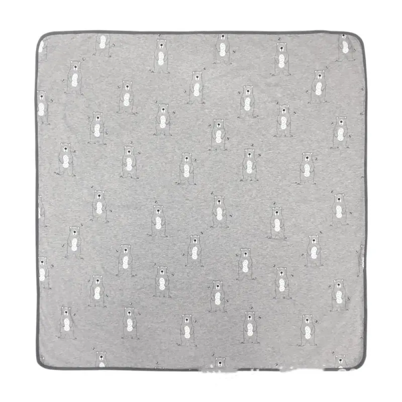 Home AB Side Blanket For Kids Child,Summer Quilt,Soft Baby Wrap Swaddle Grey,Cute Giraffe Lion Rabbit Pattern,100*100cm Boy Gift