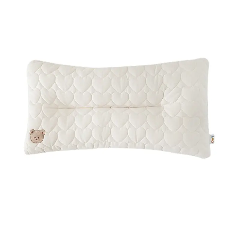 Quilted Heart Cotton Face White Pillow for Baby Kids Child White Soft Neck Health Care Sleeping Children Pillows Drop Shipping