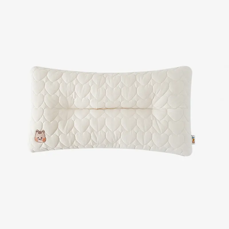 Quilted Heart Cotton Face White Pillow for Baby Kids Child White Soft Neck Health Care Sleeping Children Pillows Drop Shipping