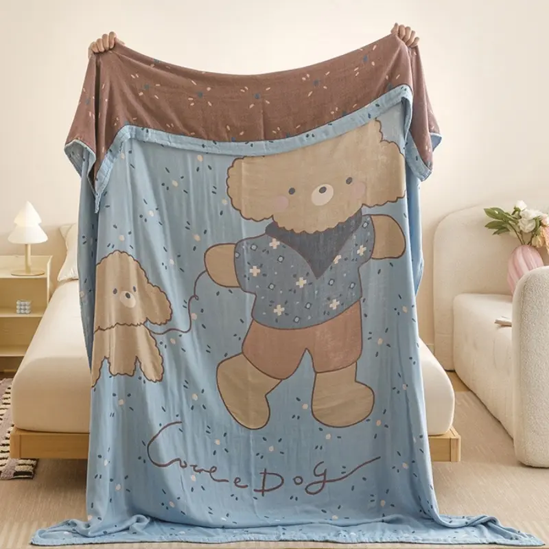 Cute Cartoom Blanket for kids Adult,Lyocell Bamboo fiber,Breathable Soft Throw Blanket,Cool Summer Quilt Home Bed Linens Gift
