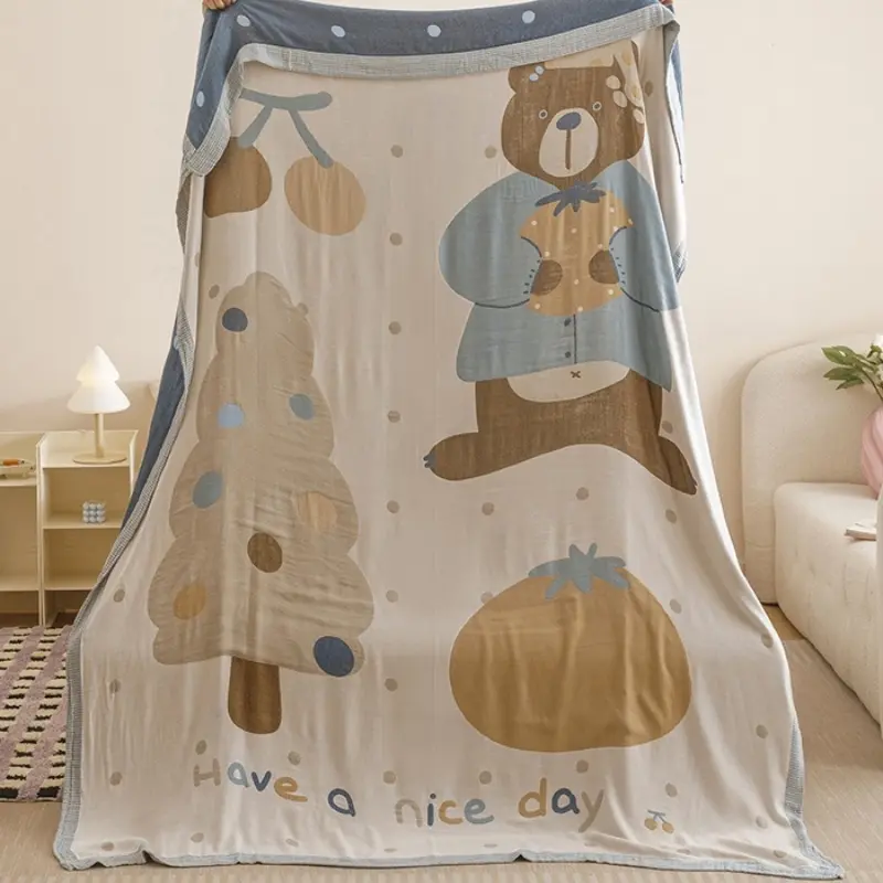 Cute Cartoom Blanket for kids Adult,Lyocell Bamboo fiber,Breathable Soft Throw Blanket,Cool Summer Quilt Home Bed Linens Gift