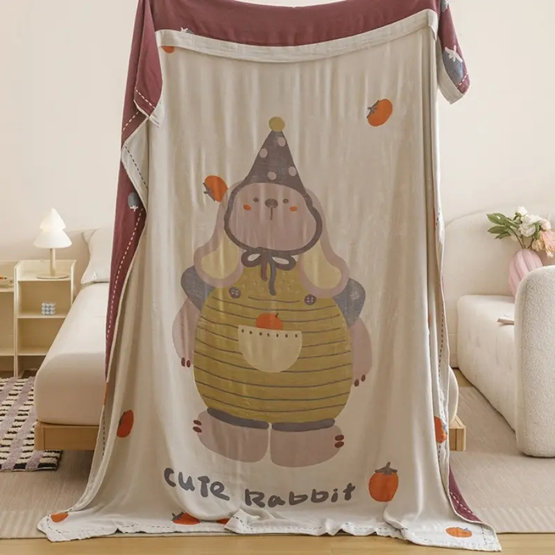 Cute Cartoom Blanket for kids Adult,Lyocell Bamboo fiber,Breathable Soft Throw Blanket,Cool Summer Quilt Home Bed Linens Gift