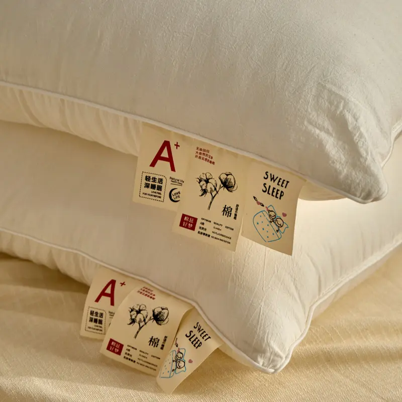 A Type Washed Cotton Sleeping Pillow Neck Health Pillow Core For Home Hotel,Comfortable Adult Student Bedding 48x74cm Customized