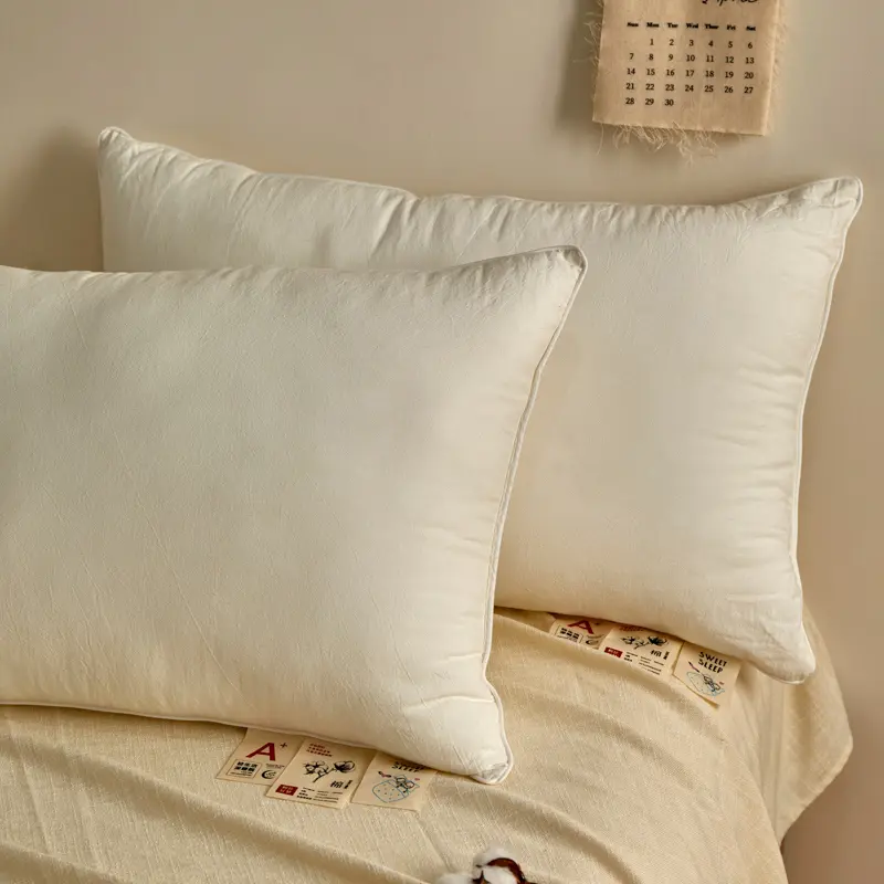A Type Washed Cotton Sleeping Pillow Neck Health Pillow Core For Home Hotel,Comfortable Adult Student Bedding 48x74cm Customized