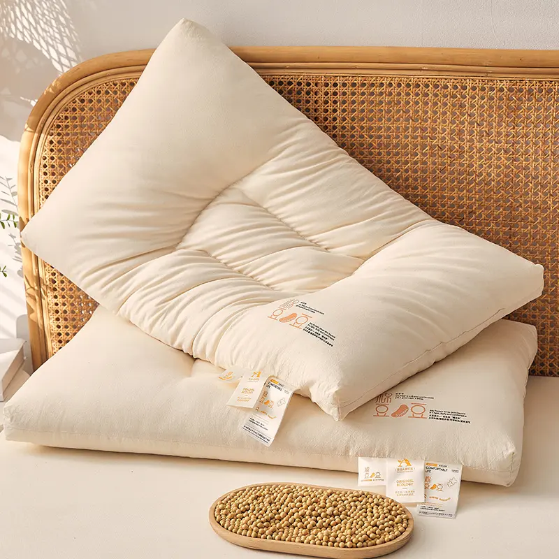 Comfortable Soybean Pillows For Parents and Children ,Pure Cotton Face,Neck Health Care Sleeping Pillows 30*50/40x60/48*74cm