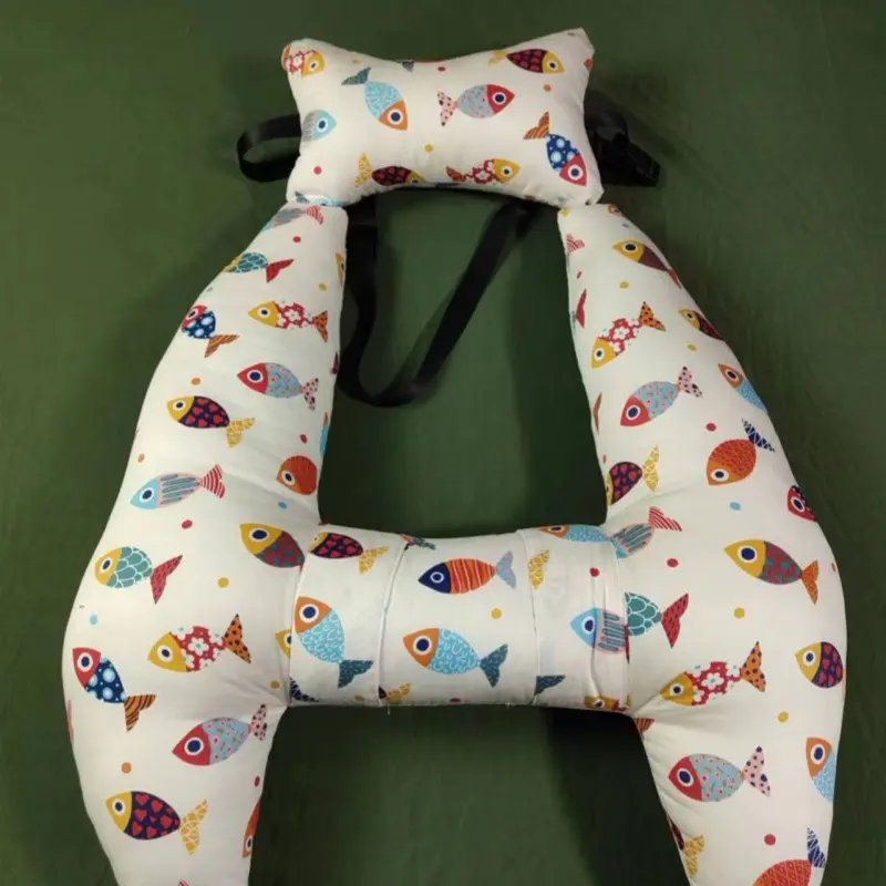 Ergonomic Soft H-shaped Car Seat Travel Cushion,Long Distance Road Trips Headrest Body Support Pillows for Child Kids Sleeping