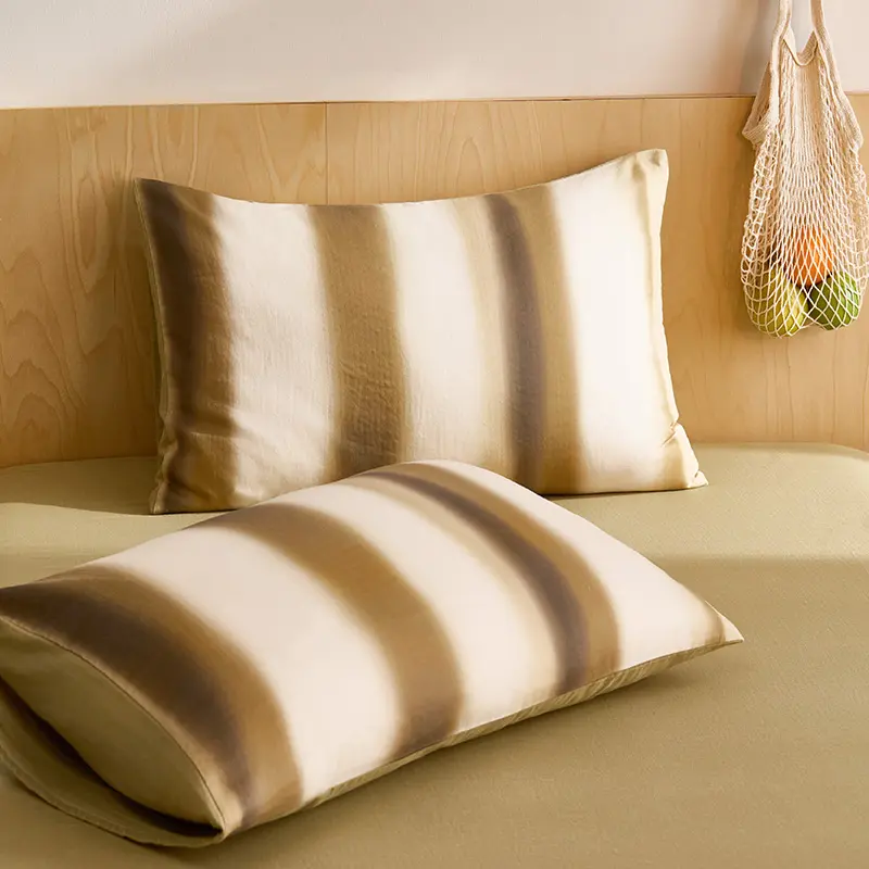 2pcs/lot Sleeping Pillowcase 100%Cotton Gauze Pillow Cover Modern Stripe Soft Breathable Home Bed Pillowslip 48*74 Drop Shipping