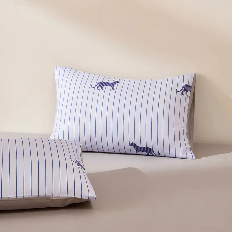 2pcs/lot Sleeping Pillowcase 100%Cotton Gauze Pillow Cover Modern Stripe Soft Breathable Home Bed Pillowslip 48*74 Drop Shipping