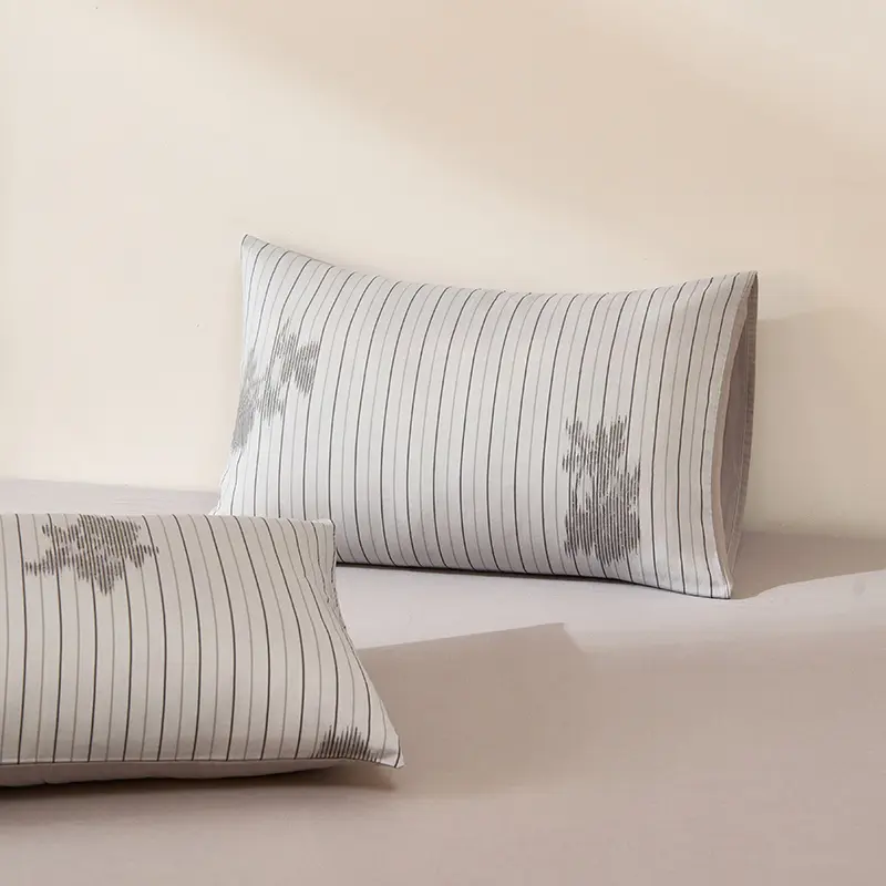 2pcs/lot Sleeping Pillowcase 100%Cotton Gauze Pillow Cover Modern Stripe Soft Breathable Home Bed Pillowslip 48*74 Drop Shipping