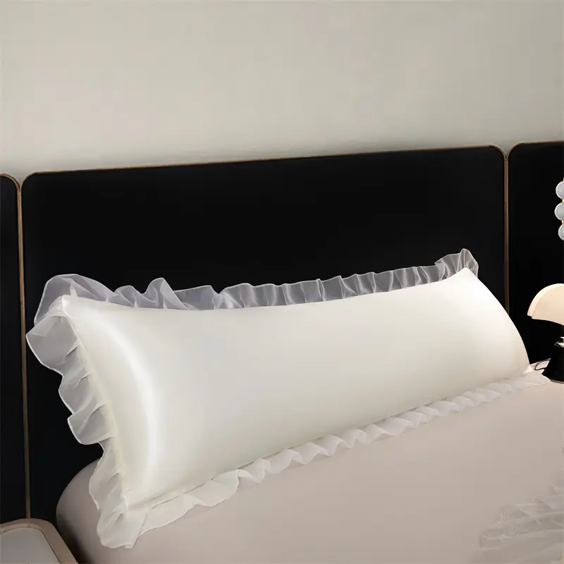1/2pcs Princess Lace Side Pillowcase,Ice Silk Home Pillow Cover For Single Couple Silky Smooth capas de almofadas 48*74/48*150cm