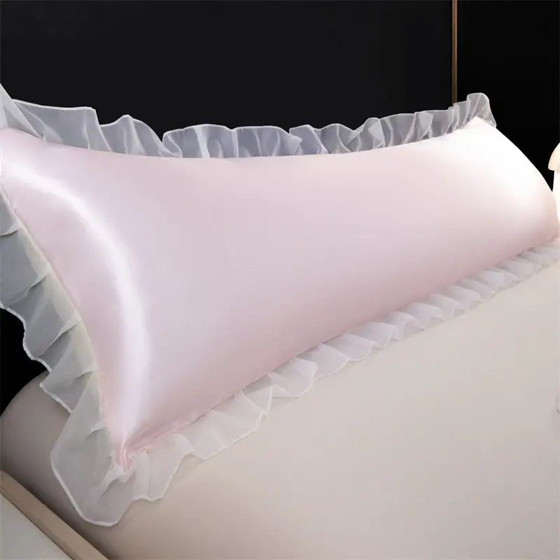 1/2pcs Princess Lace Side Pillowcase,Ice Silk Home Pillow Cover For Single Couple Silky Smooth capas de almofadas 48*74/48*150cm