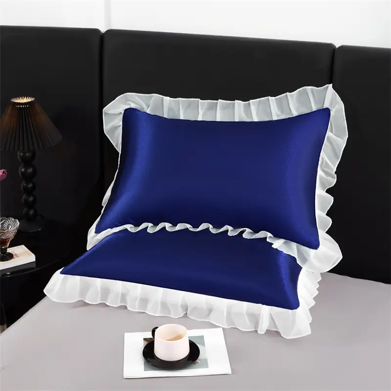 1/2pcs Princess Lace Side Pillowcase,Ice Silk Home Pillow Cover For Single Couple Silky Smooth capas de almofadas 48*74/48*150cm