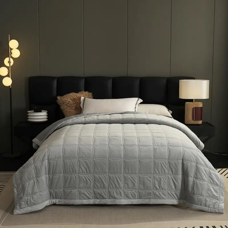 Thickened Three-Layers Blanket For Autumn Winter,Soft Flannl Velvet Bed Cover,Warm Fleece Quilted Comforte,Home Textile 150*200