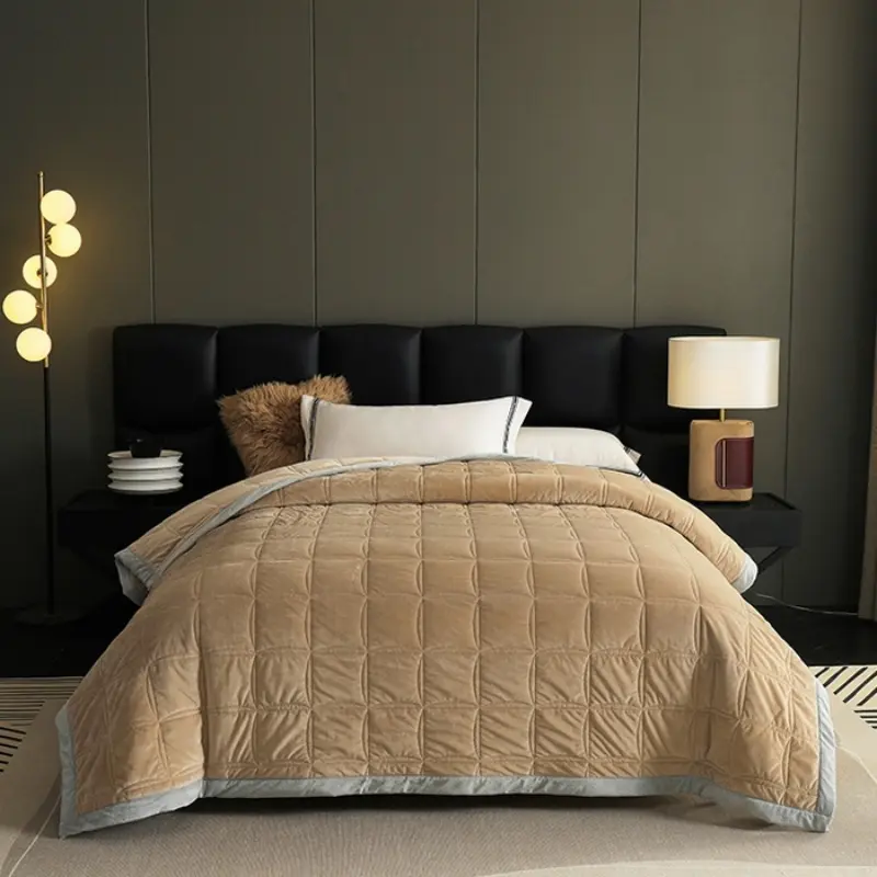Thickened Three-Layers Blanket For Autumn Winter,Soft Flannl Velvet Bed Cover,Warm Fleece Quilted Comforte,Home Textile 150*200