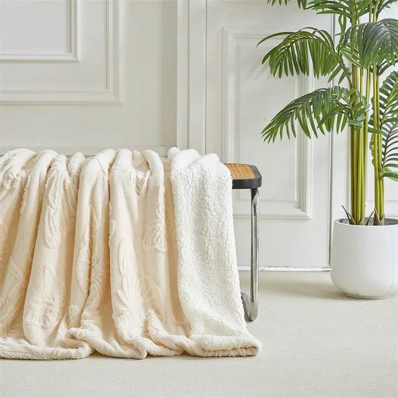 Thicken Double Layer Throw Blanket,Butterfly Fleece+Artificial Lamb Cashmere AB Side,Warm Fluffy Winter Bed Sofa Cover 150*200cm