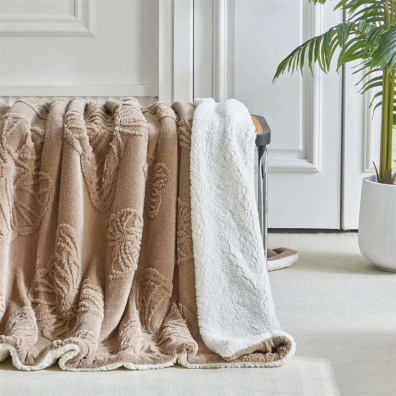 Thicken Double Layer Throw Blanket,Butterfly Fleece+Artificial Lamb Cashmere AB Side,Warm Fluffy Winter Bed Sofa Cover 150*200cm