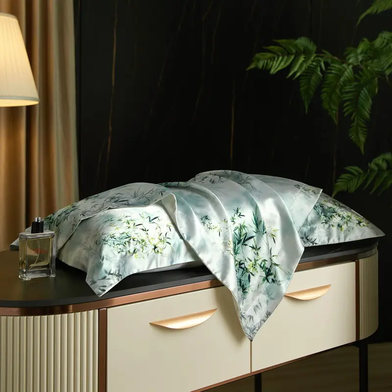 Luxury Imitation Silk Pillowcase.Floral AB Side Silky Cool Feeling Pillow Cover For Summer Gilr Home 48*74cm наволочки 2pcs/lot