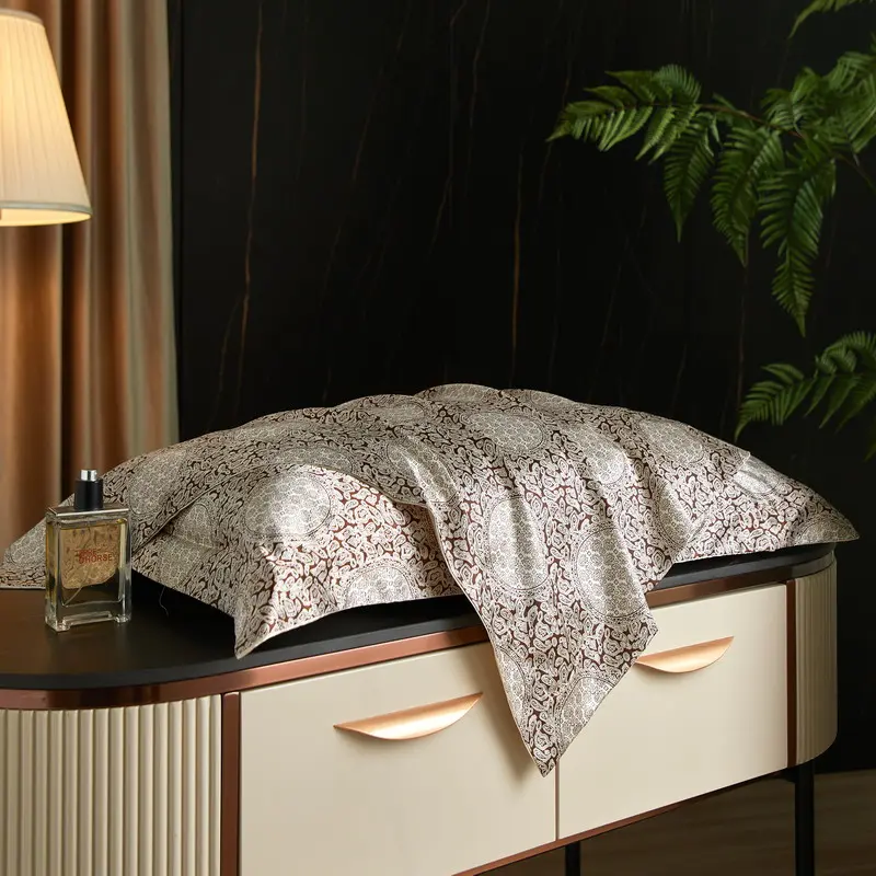 Luxury Imitation Silk Pillowcase.Floral AB Side Silky Cool Feeling Pillow Cover For Summer Gilr Home 48*74cm наволочки 2pcs/lot