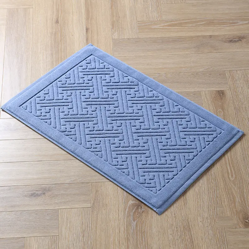 New Bath Towel Mat Water Absorbent Non-slip Bathroom Bathtub Carpet White European Floal Home Hotel Shower Room Door Mat 70*45cm
