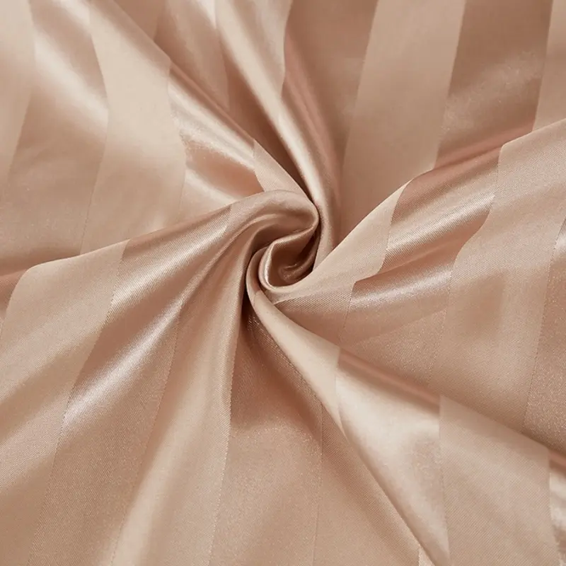 1Pc Queen Satin Silky Pillowcase Imitation Silk Rectangle Pillow Case Cover Stripe Home Hotel Smoothy Bedding 51*75/51*102cm