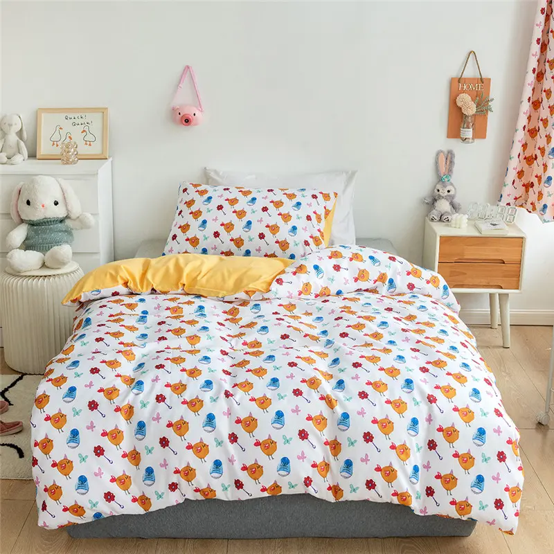 Duvet Cover Set For Kids Children Boys Girls Cartoon Strawberry Car Fruit Digital Printing Home Bedding US Twin Double Size Gift
