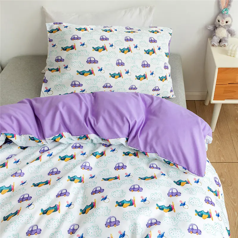 Duvet Cover Set For Kids Children Boys Girls Cartoon Strawberry Car Fruit Digital Printing Home Bedding US Twin Double Size Gift