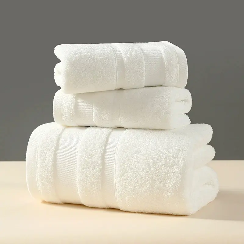 Dopamine Towel Set,Hand +Face+Bath Towel. Solid White Green Absorbent 100%Cotton 70*140cm Beach Toalla For Hotel Home Adult 3pcs
