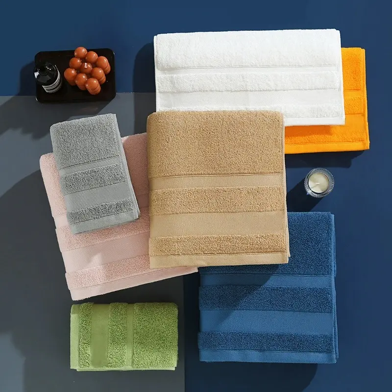 Dopamine Towel Set,Hand +Face+Bath Towel. Solid White Green Absorbent 100%Cotton 70*140cm Beach Toalla For Hotel Home Adult 3pcs