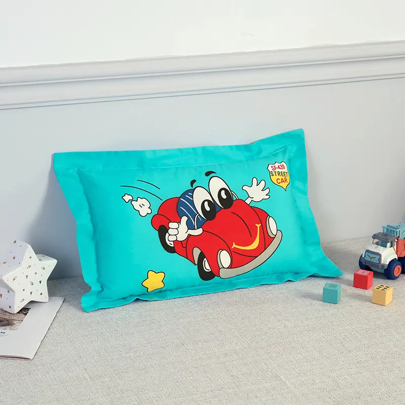 New Pure Cotton Face Comfortable White Pillow With Cartoon Dinosaur Printing Pillowcase for Kids Child Sleeping Pillows 30*50cm