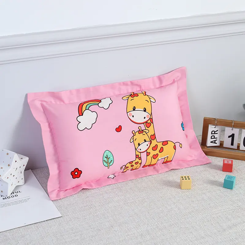 New Pure Cotton Face Comfortable White Pillow With Cartoon Dinosaur Printing Pillowcase for Kids Child Sleeping Pillows 30*50cm