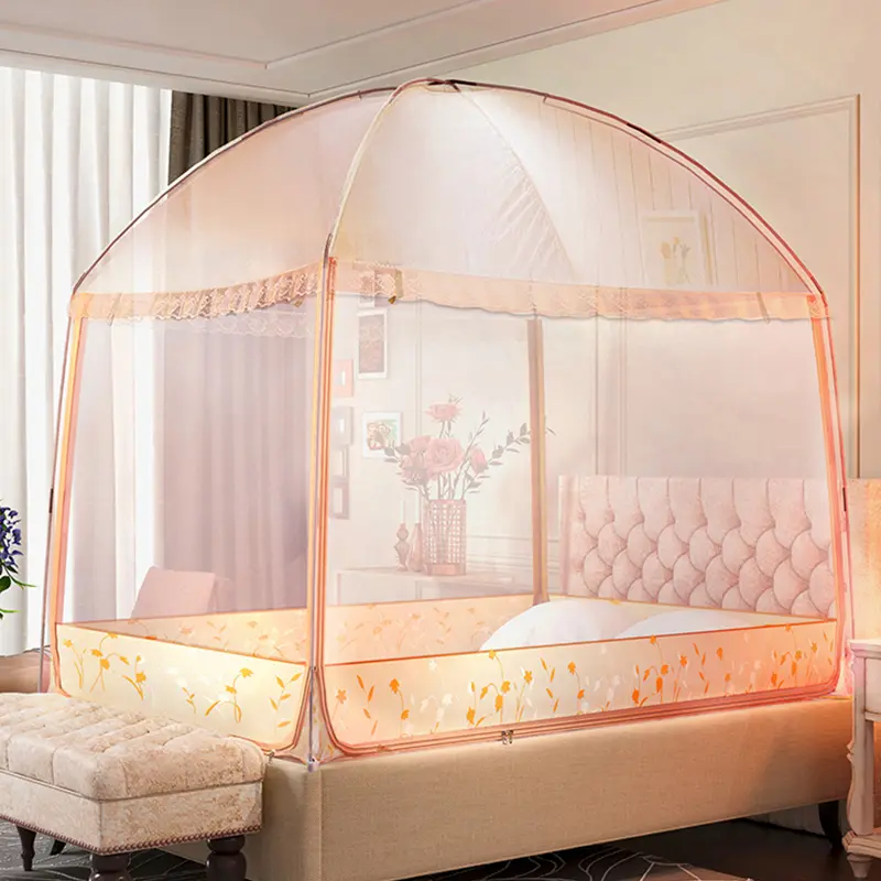Summer Folding mosquito net raising height mongolian yurt nets purple mesh mosquito netting curtain for1.2m 1.5m 1.8m  2.0m bed