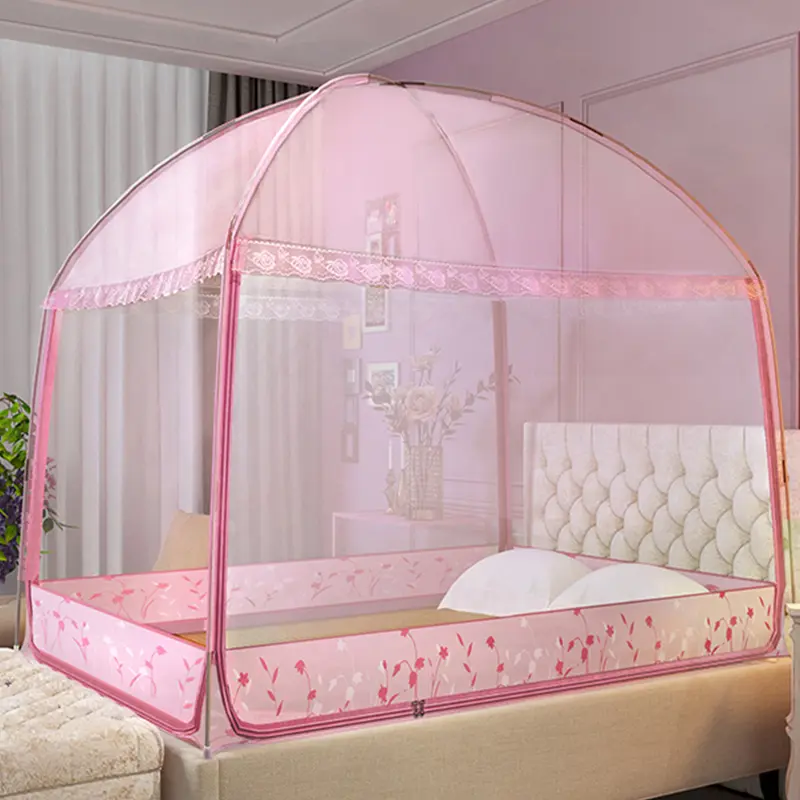 Summer Folding mosquito net raising height mongolian yurt nets purple mesh mosquito netting curtain for1.2m 1.5m 1.8m  2.0m bed