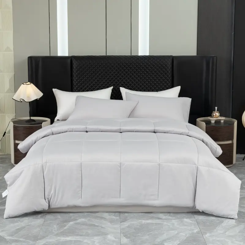 2/3pc Comforter Set,Solid Quilt+Pillowcase,Soft Microfiber Thick Blanket,US Twin Queen King Home Hotel Bedding Drop Shipping