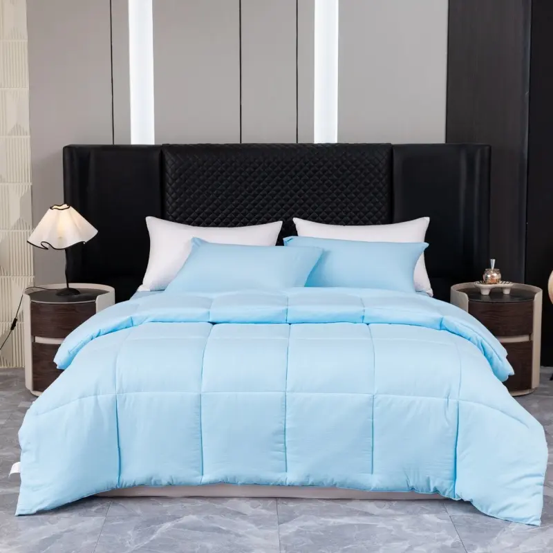 2/3pc Comforter Set,Solid Quilt+Pillowcase,Soft Microfiber Thick Blanket,US Twin Queen King Home Hotel Bedding Drop Shipping