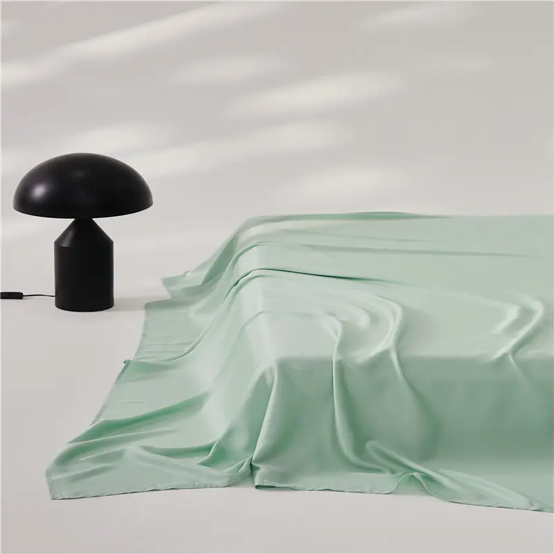 Luxury Lyocell Fiber Flat Sheet For Single Double King Summer Smooth Silky Tencel Solid Bed Sheet Linens Plain Cool Home Textile