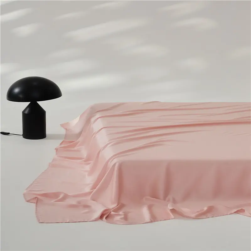 Luxury Lyocell Fiber Flat Sheet For Single Double King Summer Smooth Silky Tencel Solid Bed Sheet Linens Plain Cool Home Textile