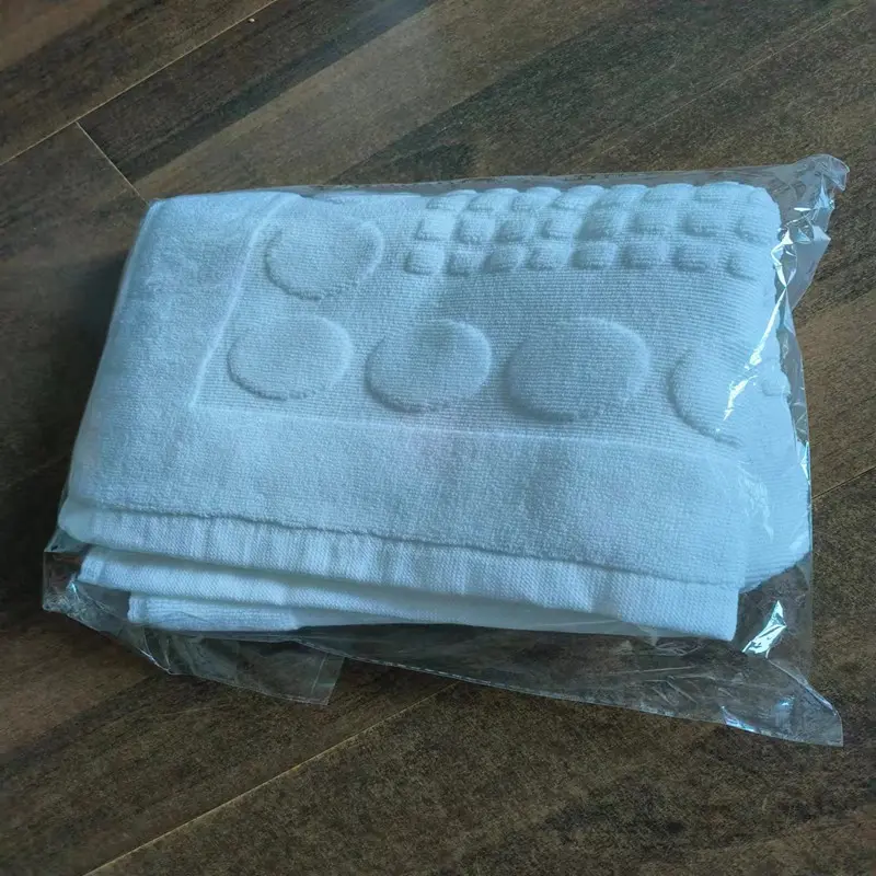 White Floor Towel Jacquard Little Foot Home Hotel Blue Bathroom Mat Cotton Non-slip Water Absorption Bathtub Mats
