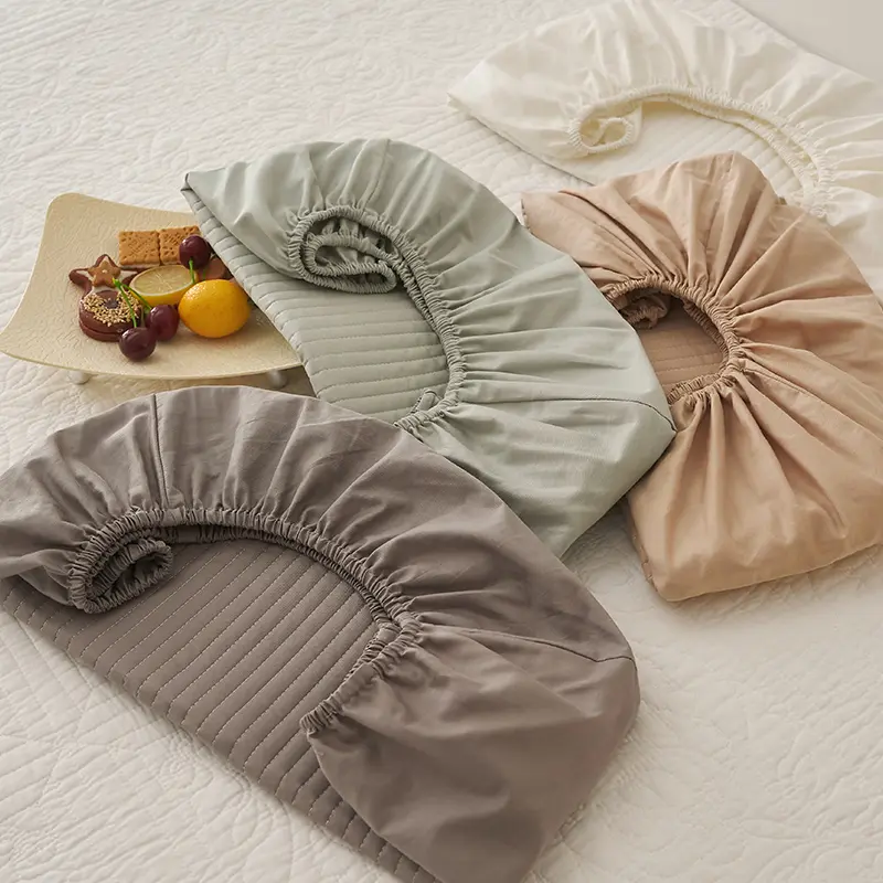 1/2pcs Pure Cotton Universal Pillowcase with Elastic Band Solid White Quilted Stripe Pillowslip For 40*60/48*74cm Pillow Covers