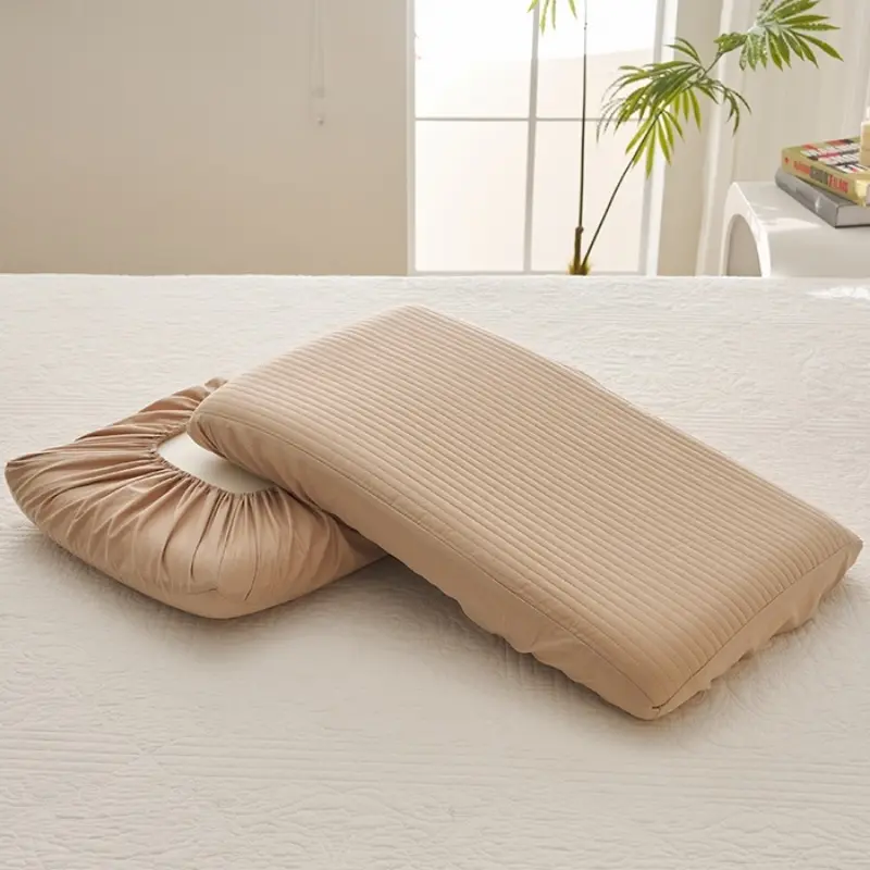 1/2pcs Pure Cotton Universal Pillowcase with Elastic Band Solid White Quilted Stripe Pillowslip For 40*60/48*74cm Pillow Covers