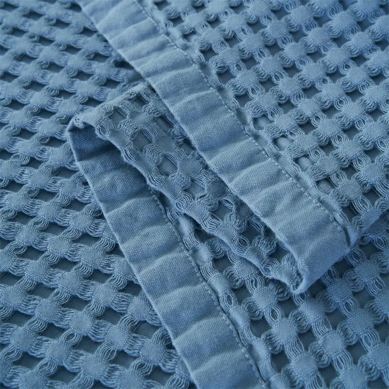 Egypt Cotton Waffle Throw Blanket Blue Solid Jacquard Towel Thread For Sofa Plane Baby Adult Breathable 150*200cm Drop Shipping