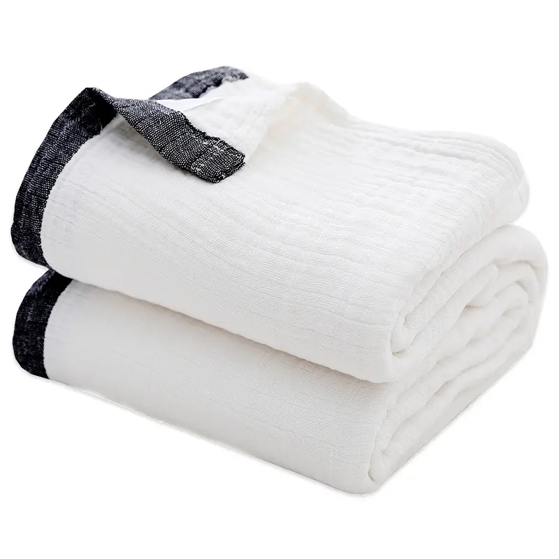 100%Cotton Gauze Muslin Blanket Plain Bedspread Summer Quilt For Baby Adult Home Office Outdoor Double 230*260 Drop Shipping