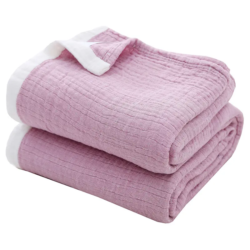 100%Cotton Gauze Muslin Blanket Plain Bedspread Summer Quilt For Baby Adult Home Office Outdoor Double 230*260 Drop Shipping