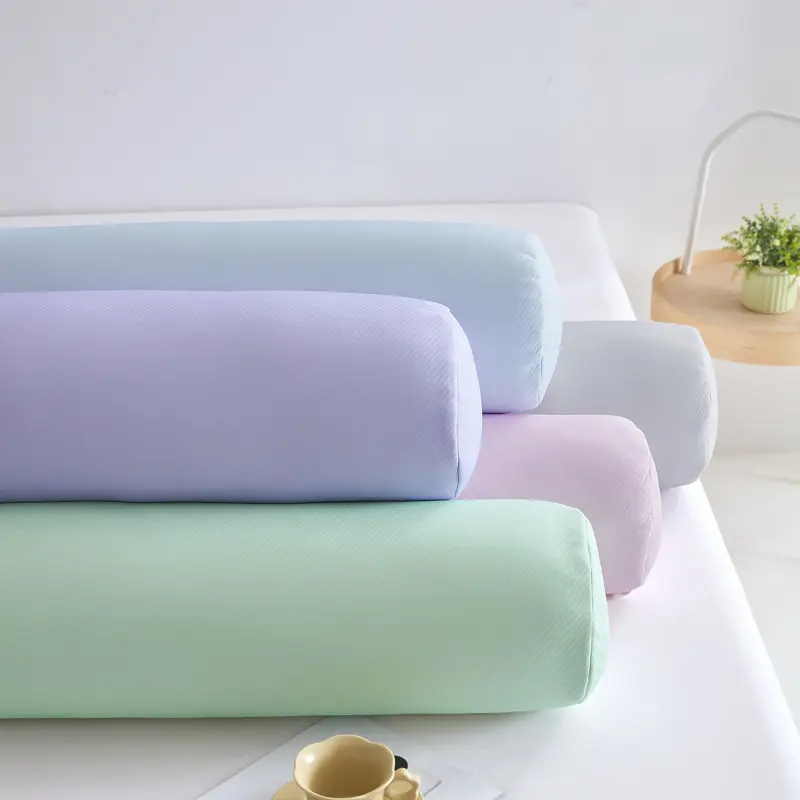 80cm Cervical Neck Roll Ice Silk Stuffed Round Bolster Body Support Sofa Cushion Long Cylinder Neck Pillow With Core Removable